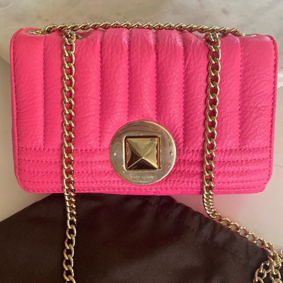 Kate Spade Pink Quilted Bag with Gold Chain - Picture 10 of 14